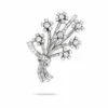 Broche Vintage En Platine Avec Diamant
