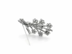 Broche Vintage En Platine Avec Diamant
