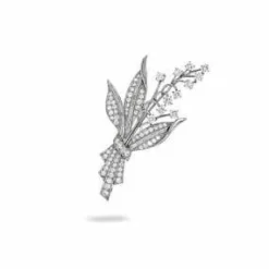 Broche Vintage en Platine avec Diamant