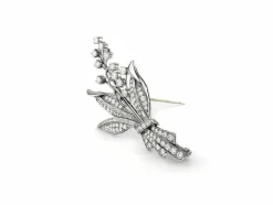 Broche Vintage en Platine avec Diamant