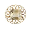 Broche vintage fleur d'or et citrine