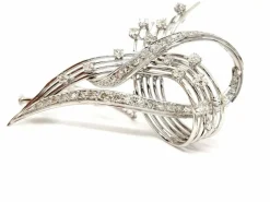 Broche Vintage Or blanc Diamant