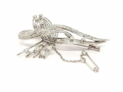Broche Vintage Or blanc Diamant