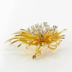 Broche vintage or diamants