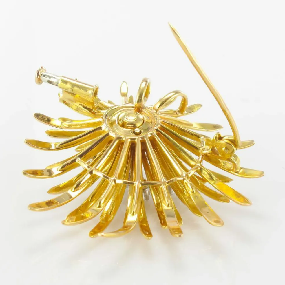 Broche vintage or diamants