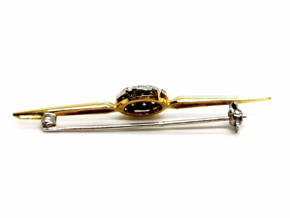 Broche Vintage Or jaune, Or blanc Diamant