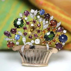 Broche vintage panier Tutti Frutti