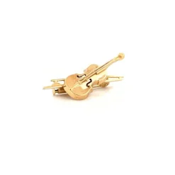 Broche Violon Or Jaune 18k