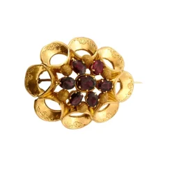Broche Volutes Grenats Almandin