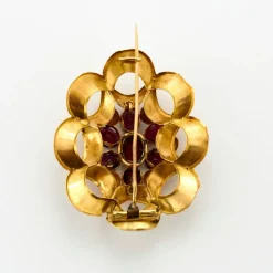 Broche Volutes Grenats Almandin