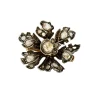 Broche XIXe Eglantine, Or, Argent et Diamants Taille Rose