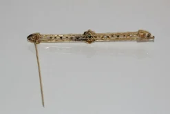 Broche-barrette Art Déco émeraudes, Perles, Diamants