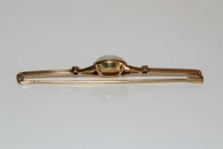 Broche-barrette Art Déco opale et rubis