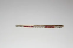 Broche-barrette Art Déco Rubis Et Diamants