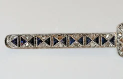 Broche-barrette Art Déco Saphirs & Diamants