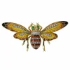 Broche-Pendentif abeille vintage avec émail Plique-à-Jour et ailes tremblantes