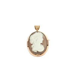 BROCHE-PENDENTIF CAMÉE OR JAUNE