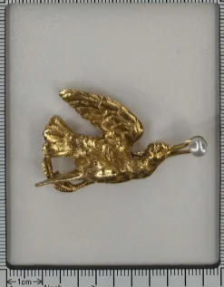Broche-pendentif cigogne victorienne