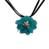 Broche-Pendentif en or blanc, Turquoise « Rose » Iran, Diamants naturels