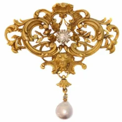 Broche/pendentif en or et diamant