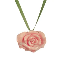 Broche/Pendentif fleur Or jaune Corail