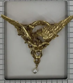 Broche/pendentif griffon, diamants, perle