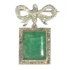 Broche/pendentif nœud diamant, émeraude