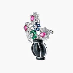 Broche-pendentif Panier De Fleurs