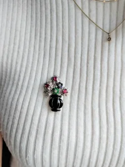 Broche-pendentif Panier De Fleurs