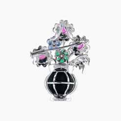 Broche-pendentif Panier De Fleurs