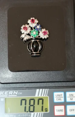 Broche-pendentif Panier De Fleurs