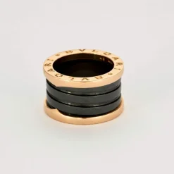 BULGARI - B.zero1 - Bague en Or rose et céramique noire