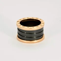 BULGARI - B.zero1 - Bague en Or rose et céramique noire
