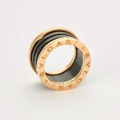 BULGARI - B.zero1 - Bague en Or rose et céramique noire