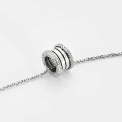 BULGARI - Collier B ZER0 or gris et diamants