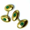 Cabochon emerald cufflinks