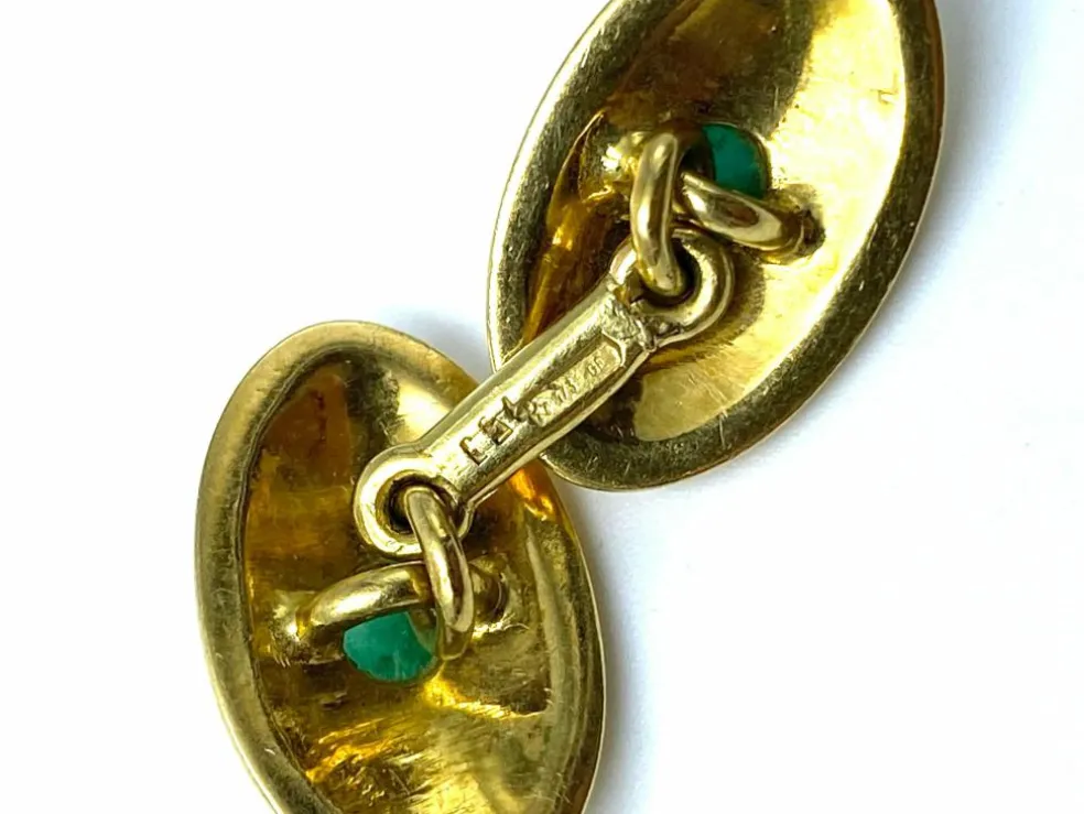 Cabochon emerald cufflinks
