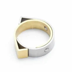 CARL DAU – Bague GEOMETRY en or et acier