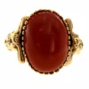 Carnelian Gold Sculptural Man Body Dome Gold Ring