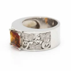 CARRERA - Bague Or blanc Citrine