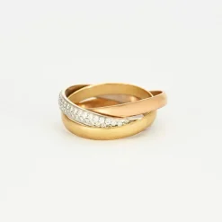 CARTIER - Bague Trinity trois ors diamants