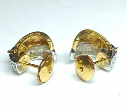 Carven - Boucles d'oreille or jaune, or blanc, diamants et saphirs