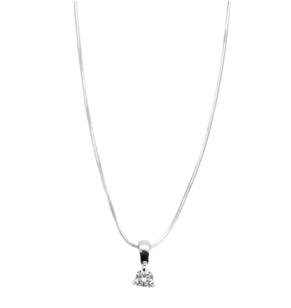 Chaine à maille serpent or gris et diamant