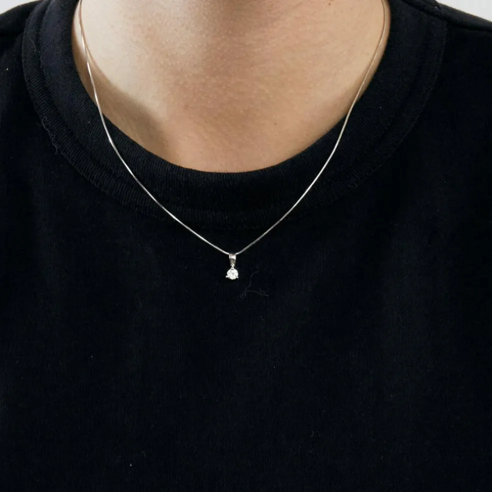 Chaine à maille serpent or gris et diamant