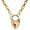 Chaine ancienne ciselée et son cadenas en forme de coeur