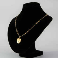 Chaine ancienne en or et son médaillon cœur