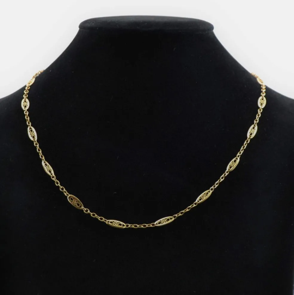 Chaine ancienne en or maillons filigranés