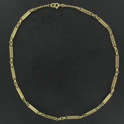 Chaine ancienne or jaune maille filigranée