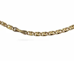 Chaine bicolore maille marine plate en or jaune
