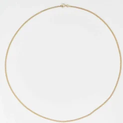 Chaine en or jaune maille gourmette limée